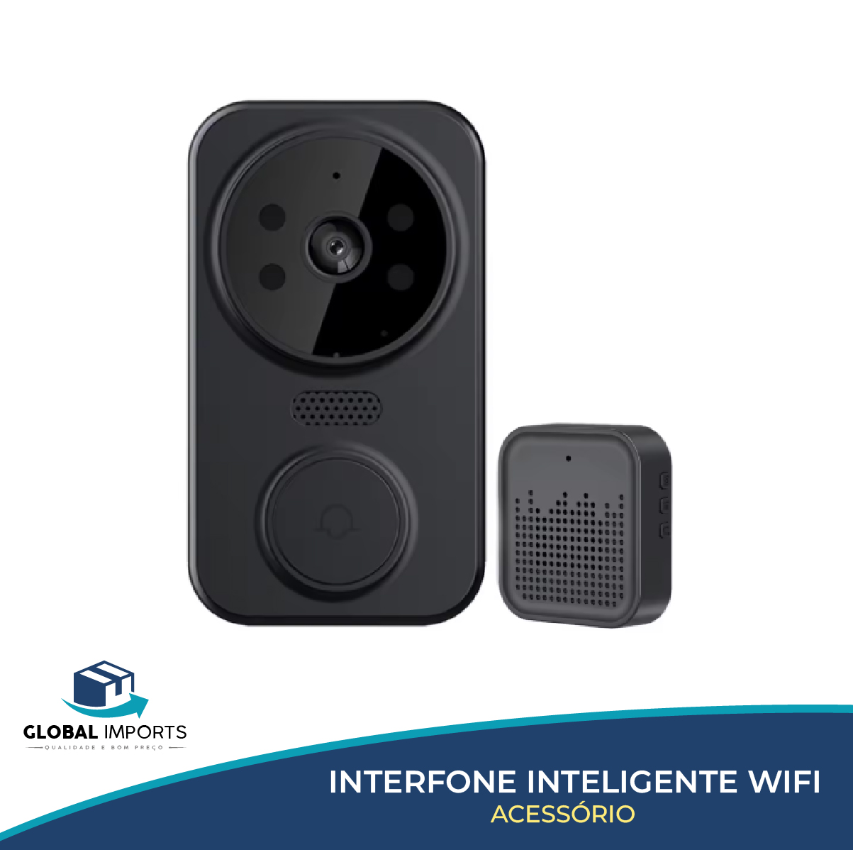 Campainha Wi-fi Inteligente Sem Fio Com Câmera De Segurança